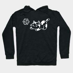 Cat with D20 Dice Cute and Funny TRPG Tabletop RPG Gaming Addict Hoodie